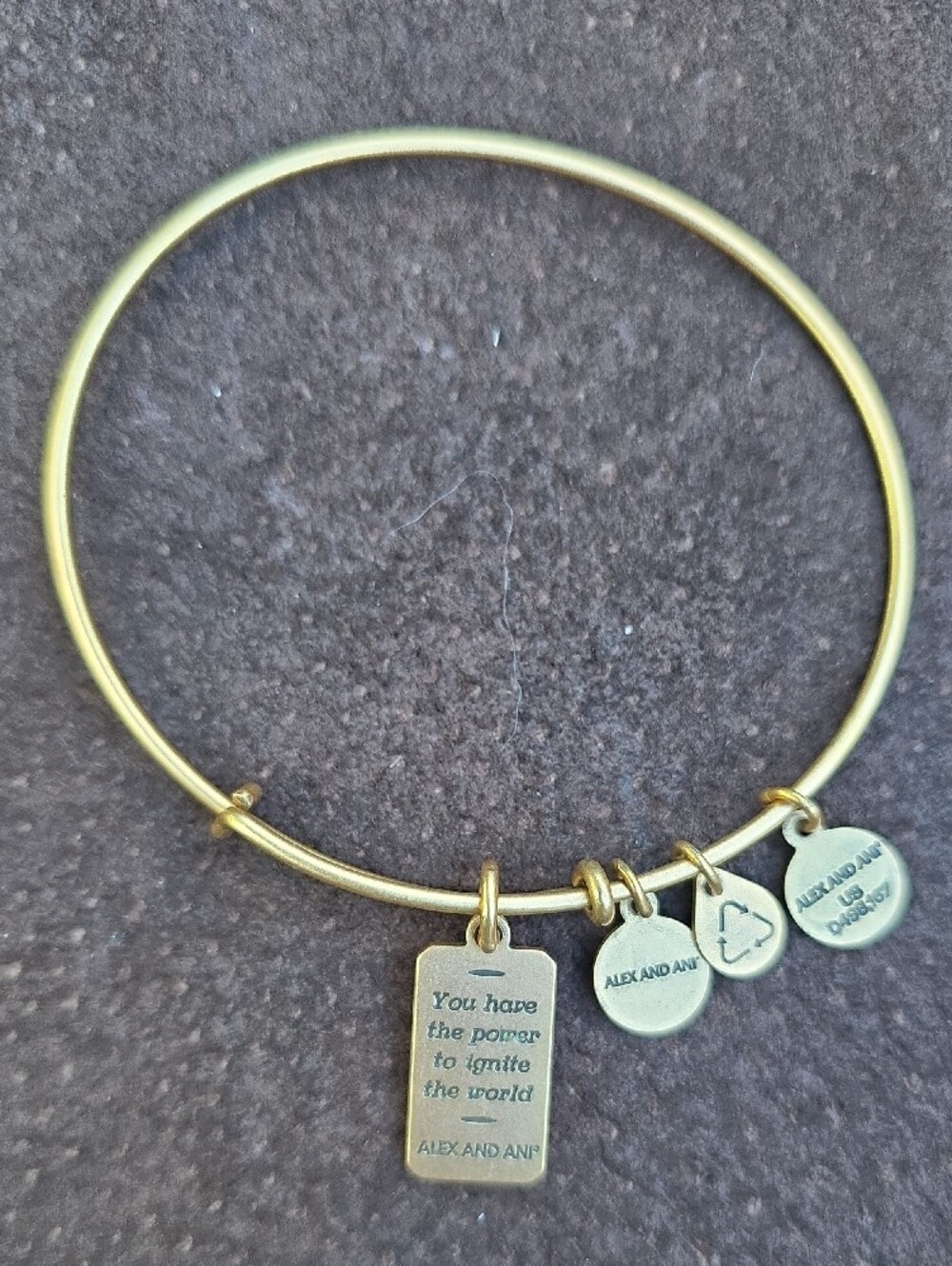 Alex and Ani Gold-Tone wire bangle Charm Bracelet Set of 5 - Picture 9 of 11